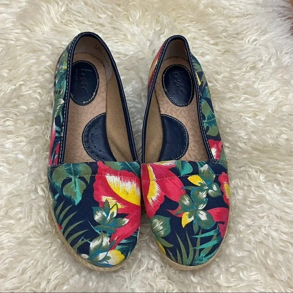 B.o.c Tropical Floral Espadrille Flat Canvas Loafer 7.5